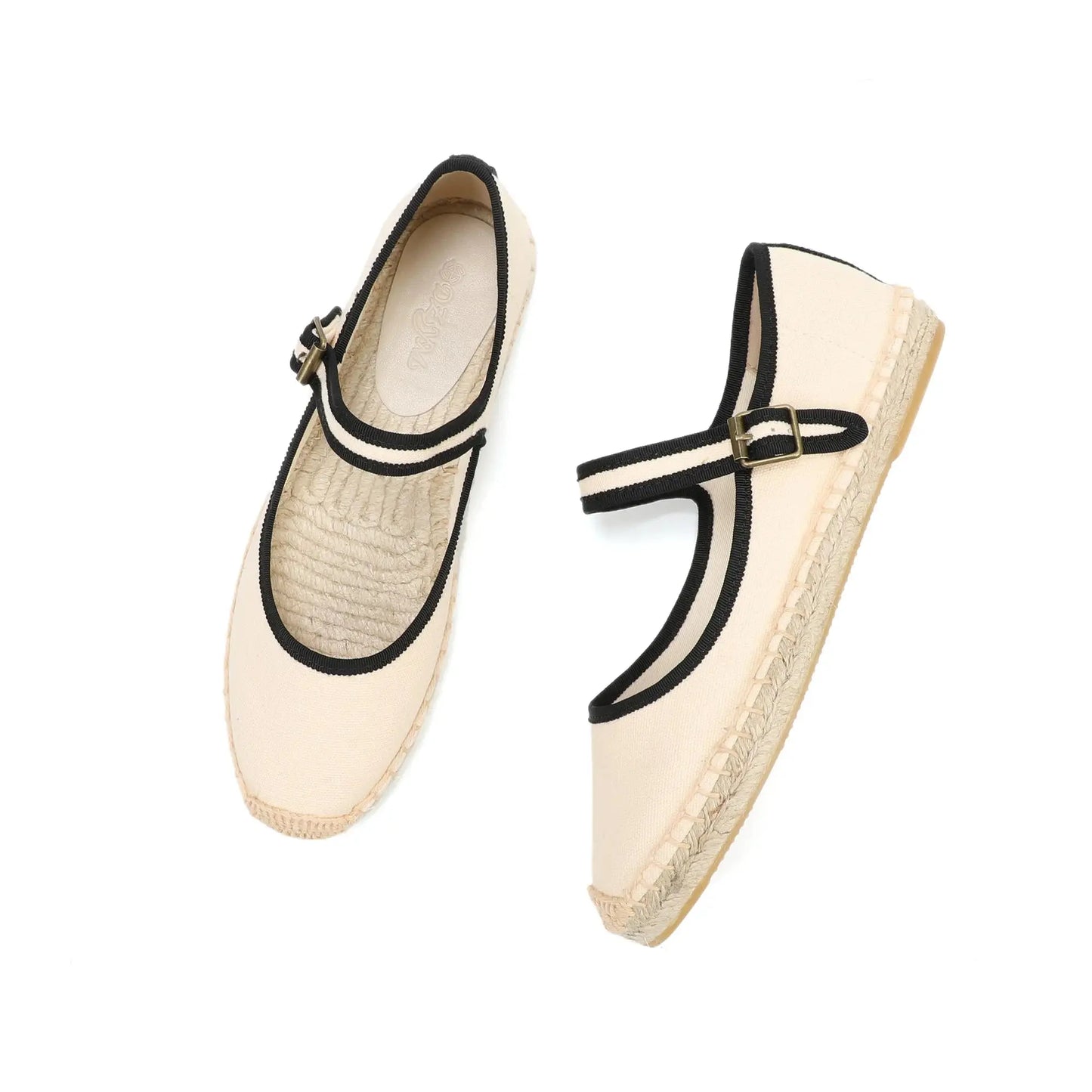 Airy Cotton Flat Shoes for Women - Classic Mary Janes - Nocini