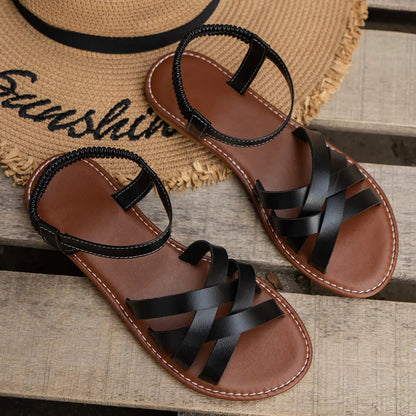 Soft Leather Toe Loop Sandals for Women