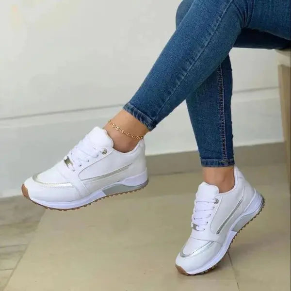 Breathable Lace-Up Sneakers for Women – Comfortable & Stylish