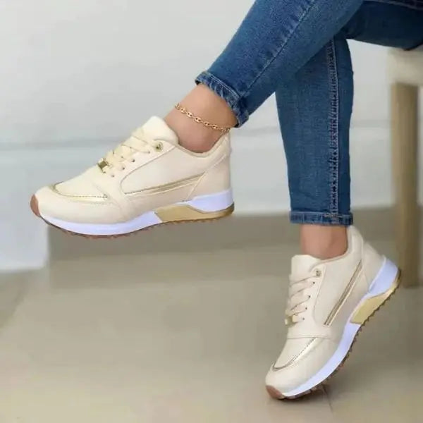 Breathable Lace-Up Sneakers for Women – Comfortable & Stylish