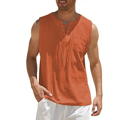 Casual Sleeveless V-Neck Athletic Top