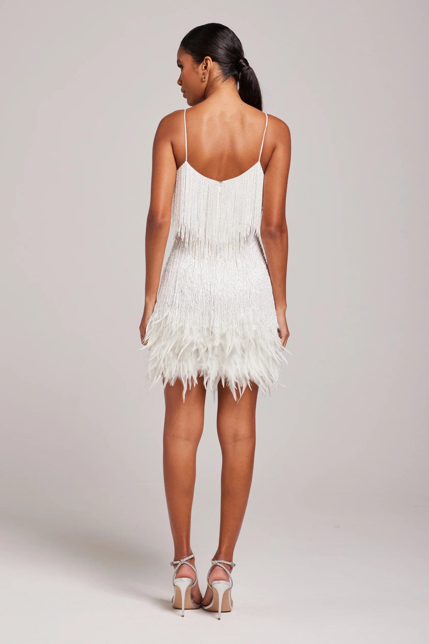 Glittering Fringe Mini Party Dress for Women