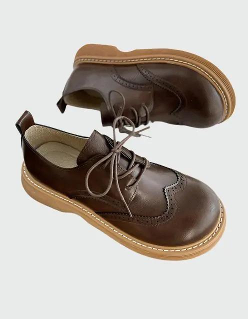 Brogue Style Oxford Shoes for Women – Wide-Fit Comfort & Elegant Design-Caliboot