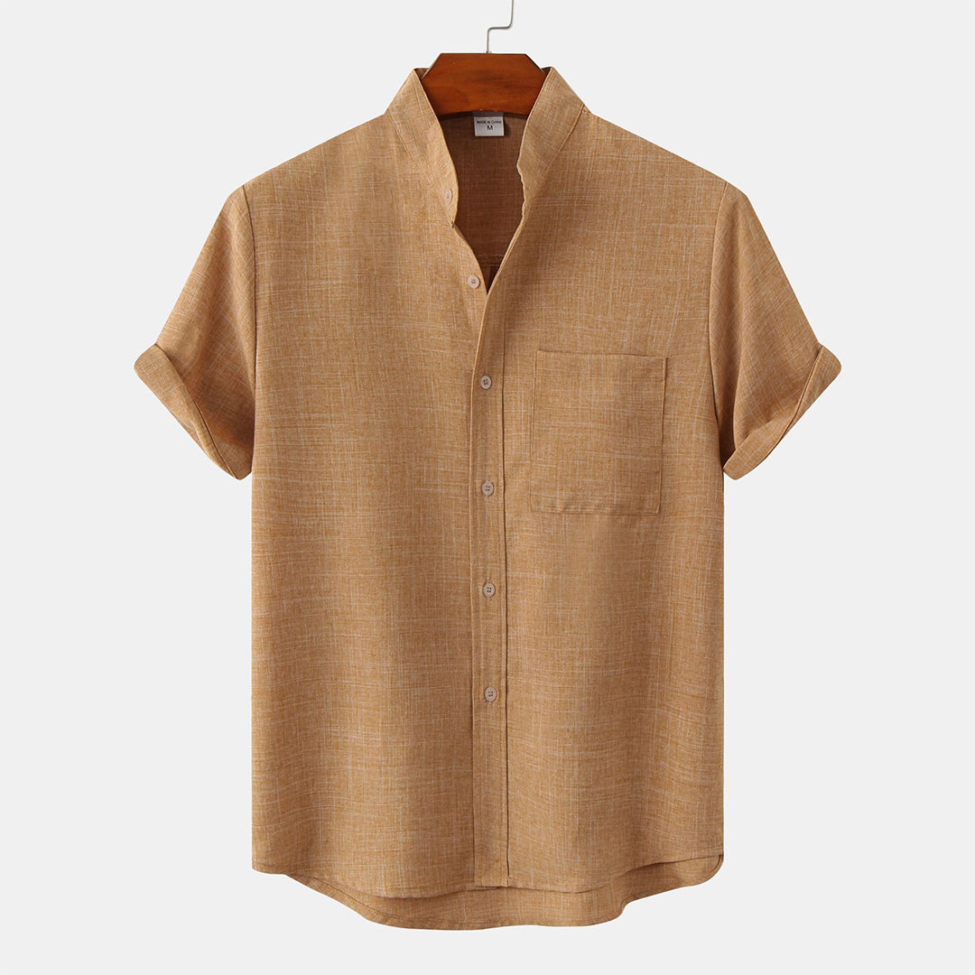 Casual Short Sleeve Mens Shirt with Pocket