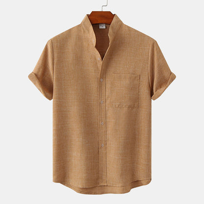 Casual Short Sleeve Mens Shirt with Pocket