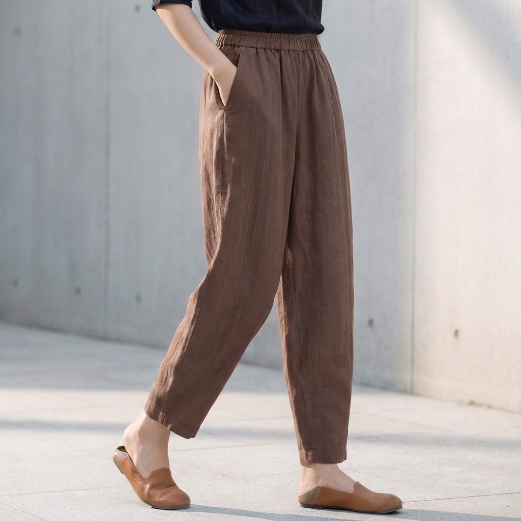 Comfortable Slim Fit Ankle Pants with Pockets