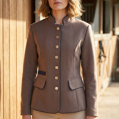 Fitted Blazer with Notch Collar and Two Tone Detail