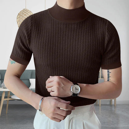 Men's Slim Fit Short Sleeve Crew Neck Sweater