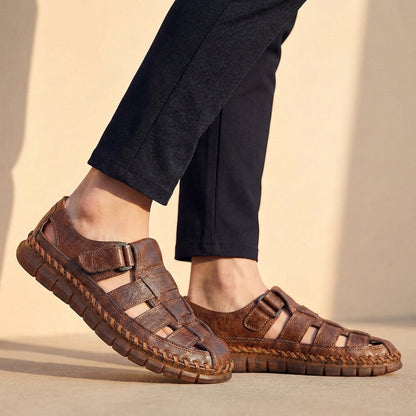 Comfortable Fisherman Sandals with Woven Upper and Adjustable Buckle