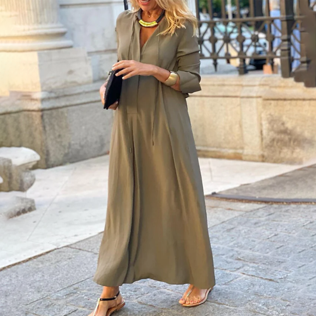 Comfy V-Neck Maxi Dress for Women