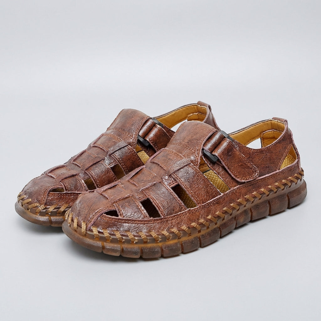 Comfortable Fisherman Sandals with Woven Upper and Adjustable Buckle