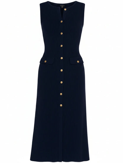 Classic Front Tie Waist Midi Dress for Women