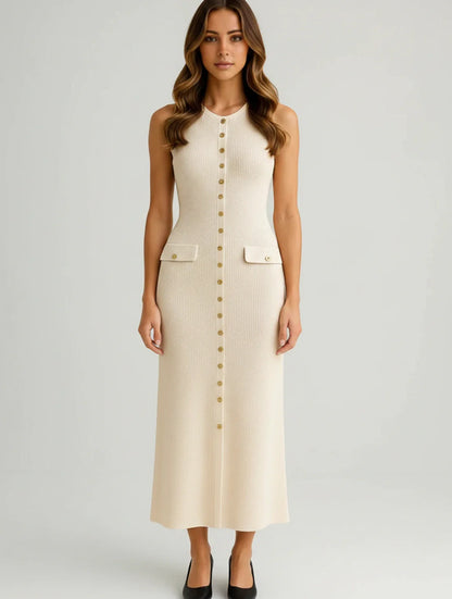Classic Front Tie Waist Midi Dress for Women