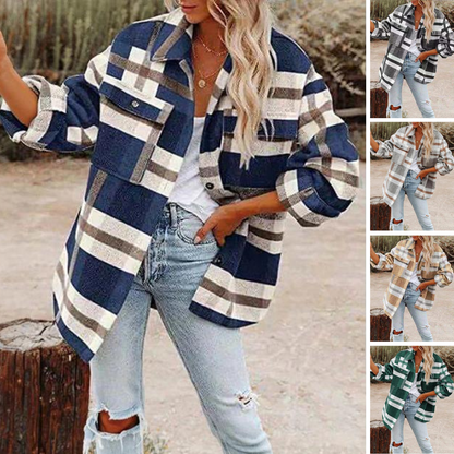 Warm Plaid Women's Fleece Jacket