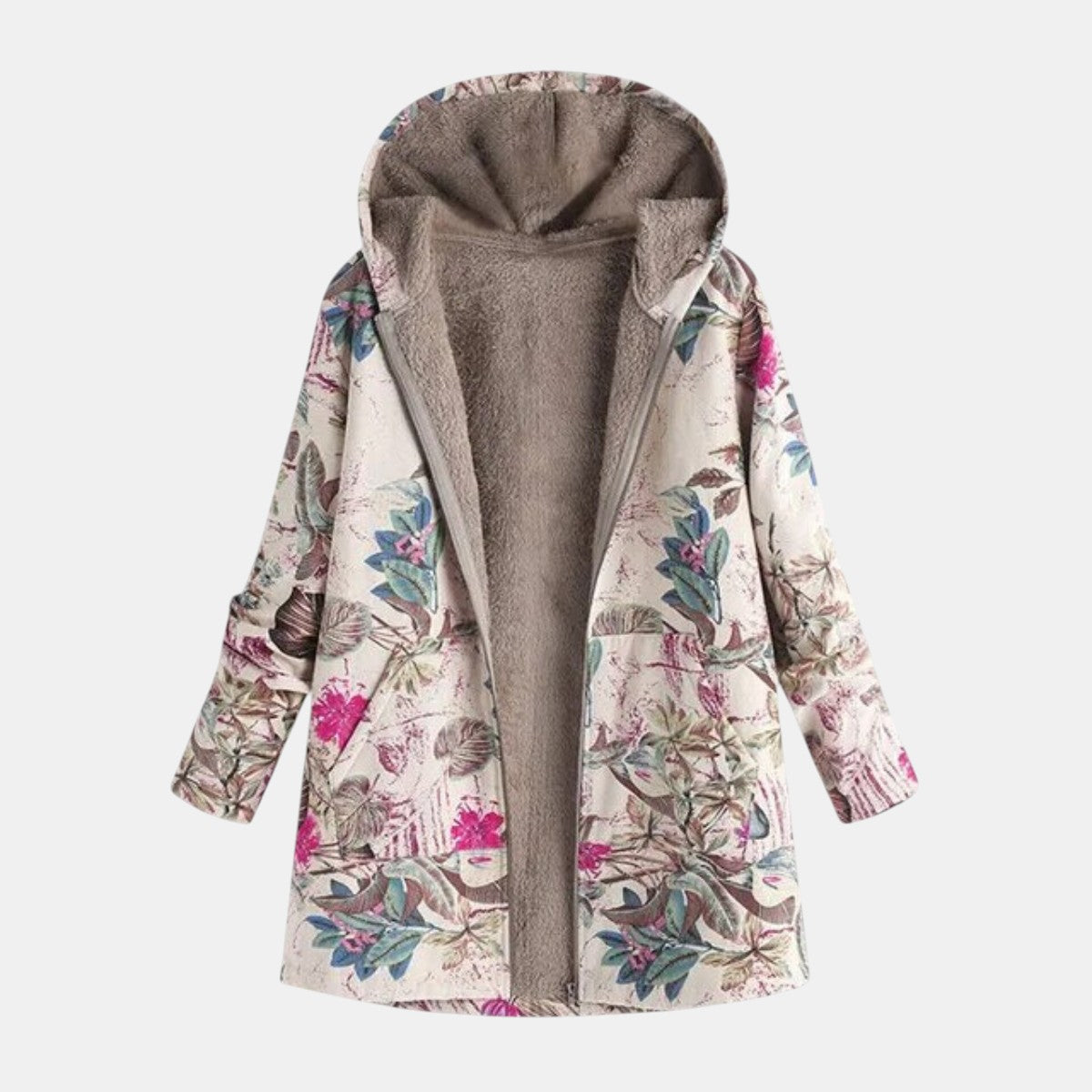Green Floral Parka Jacket - Olytrend
