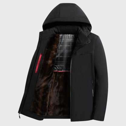 Warm Waterproof Parka Jacket with Fur Lining and Hood - Nocini