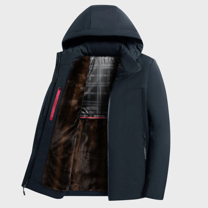 Warm Waterproof Parka Jacket with Fur Lining and Hood