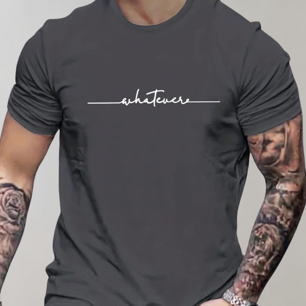 Relaxed Fit Mens Tee with Simple Crew Neck Design