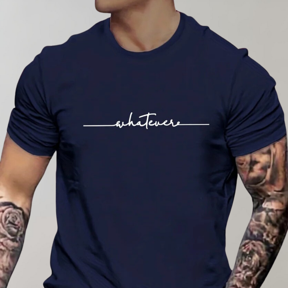 Relaxed Fit Mens Tee with Simple Crew Neck Design