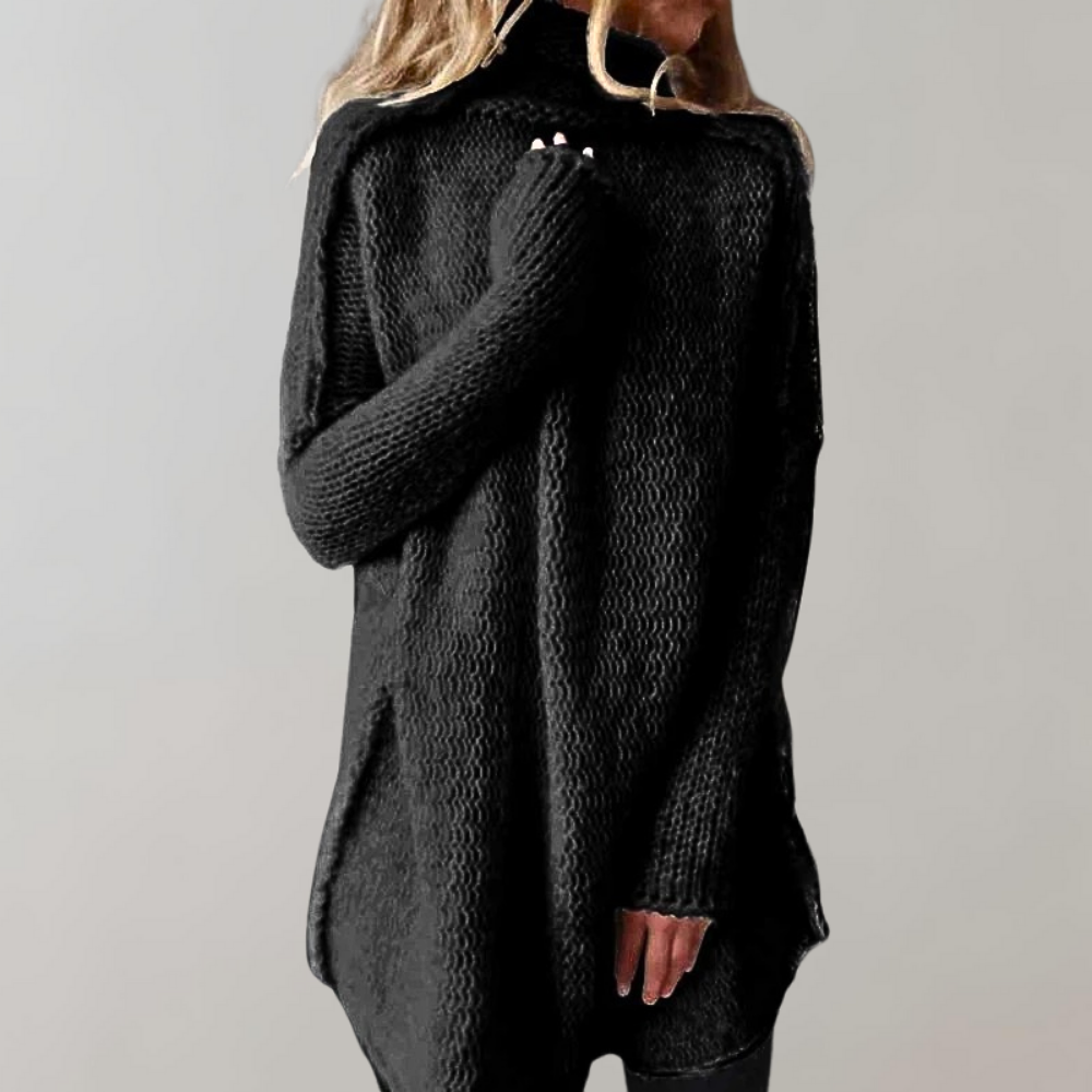 Women's Cozy Crew Neck Relaxed Fit Knit Sweater - Nocini
