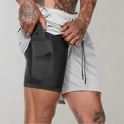 Men's Athletic Shorts Slim Fit 2-in-1 Breathable Running Shorts