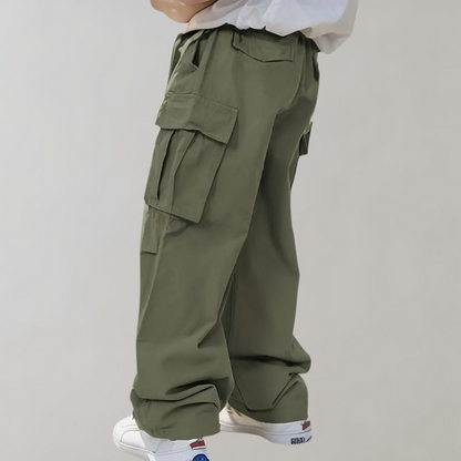 Relaxed Fit Men's Cargo Pants with Big Pockets