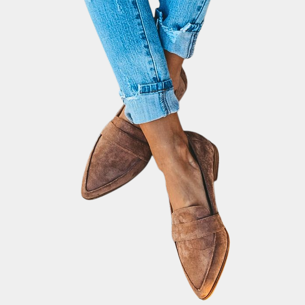Ladies Soft Leather Slip On Shoes