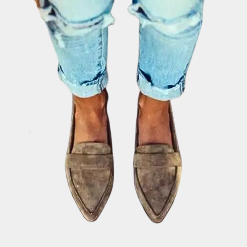 Ladies Soft Leather Slip On Shoes
