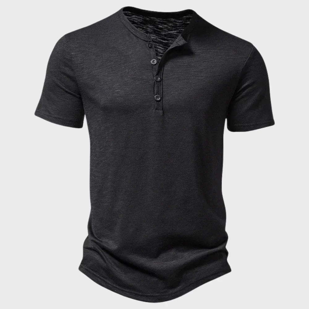 Soft Regular Fit Short Sleeve Henley T-Shirt for Men