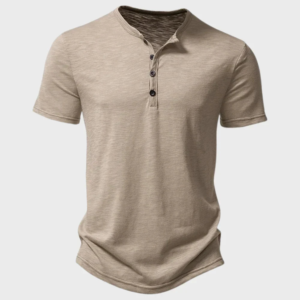 Soft Regular Fit Short Sleeve Henley T-Shirt for Men