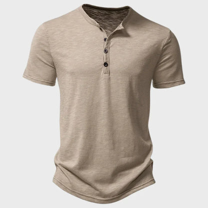 Soft Regular Fit Short Sleeve Henley T-Shirt for Men