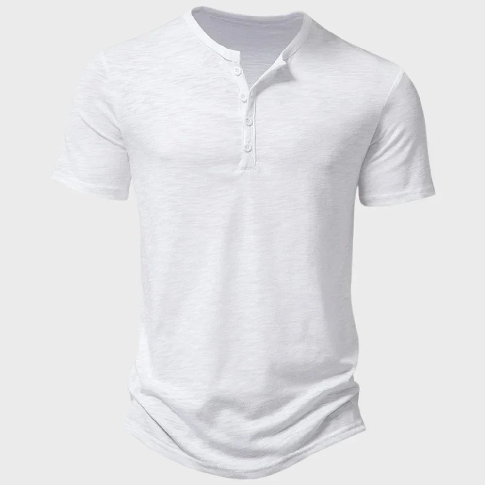 Soft Regular Fit Short Sleeve Henley T-Shirt for Men