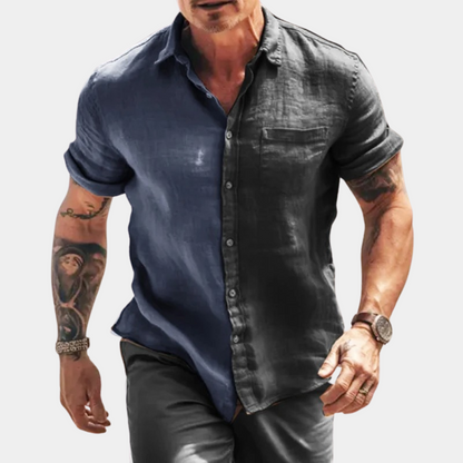 Classic Short Sleeve Men's Linen Shirt - Nocini