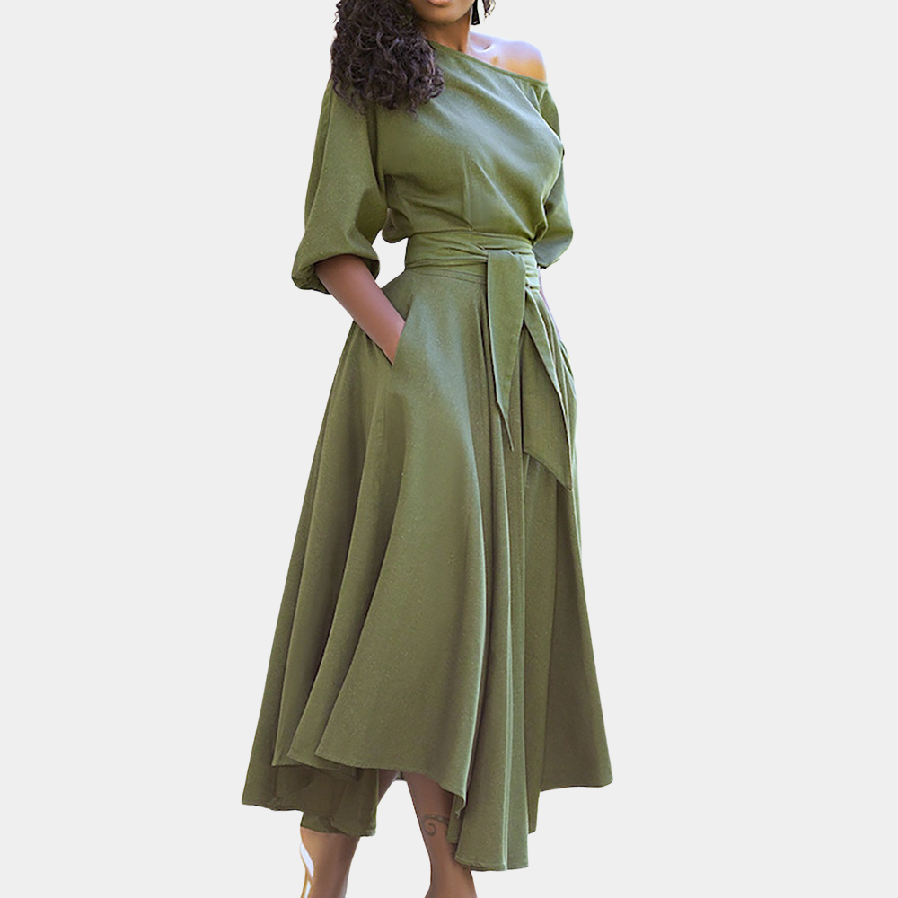 Casual Off Shoulder A-Line Dress for Women