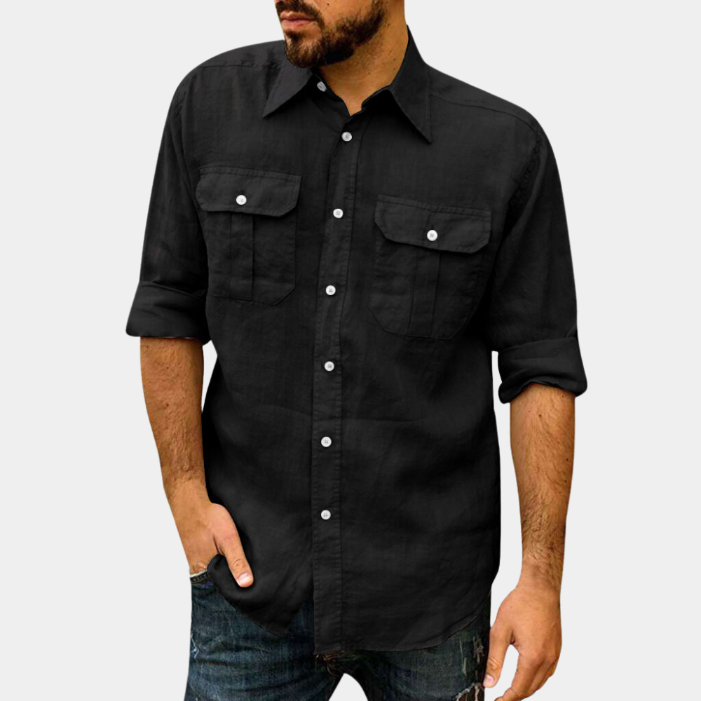 Classic Fit Casual Button Shirt with Pocket - Nocini