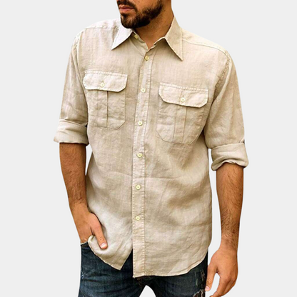 Classic Fit Casual Button Shirt with Pocket
