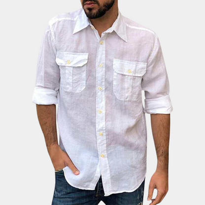 Classic Fit Casual Button Shirt with Pocket