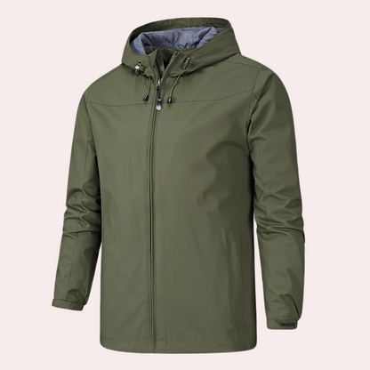 Men's Lightweight Water Resistant Hooded Jacket