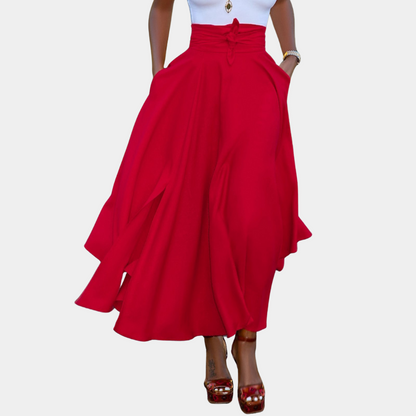 Ladies Loose Fit Wide Leg Pants High Waisted Comfortable