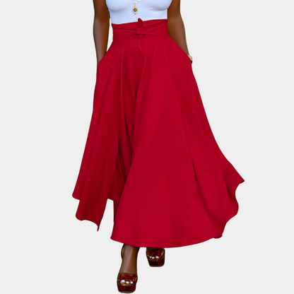 Ladies Loose Fit Wide Leg Pants High Waisted Comfortable - Nocini