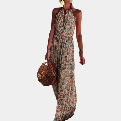 Loose Fit Summer Dress - Strapless Neckline - Slim Waist
