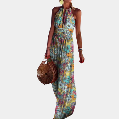 Loose Fit Summer Dress - Strapless Neckline - Slim Waist