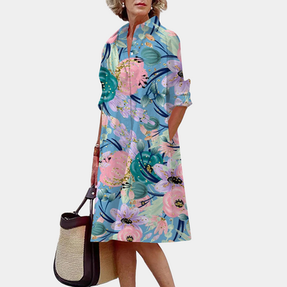 Loose Fit Floral Women's Casual Dress - Nocini