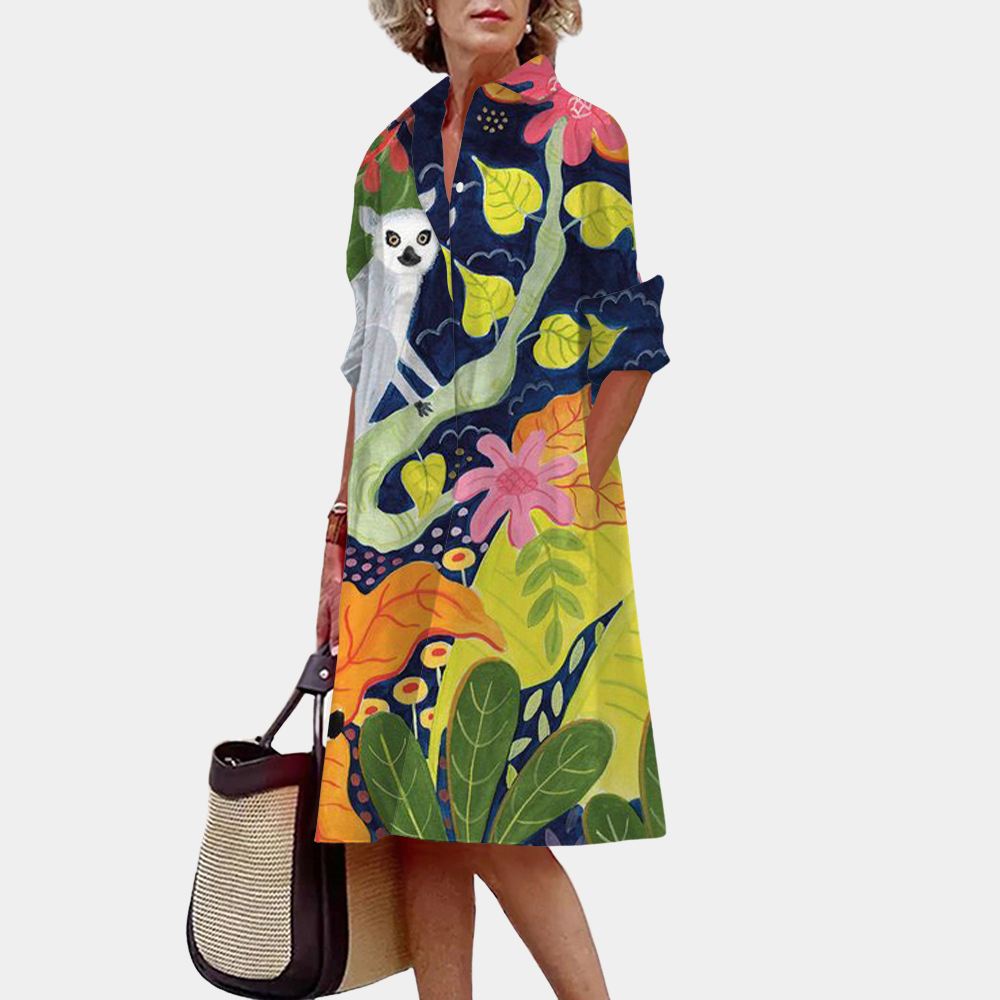 Loose Fit Floral Women's Casual Dress