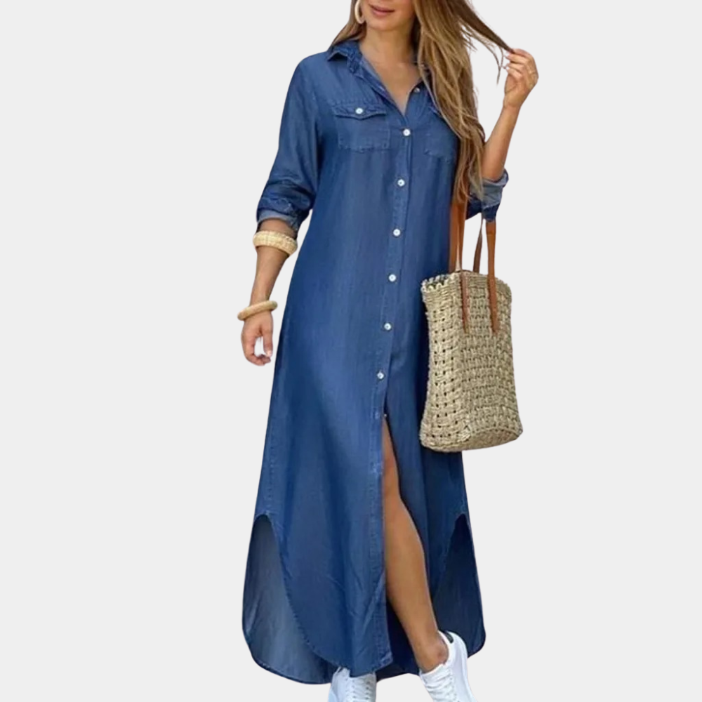 Ladies Long Sleeve Printed Maxi Dress