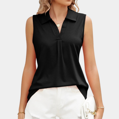 Comfortable Women's Tank Top with Collar