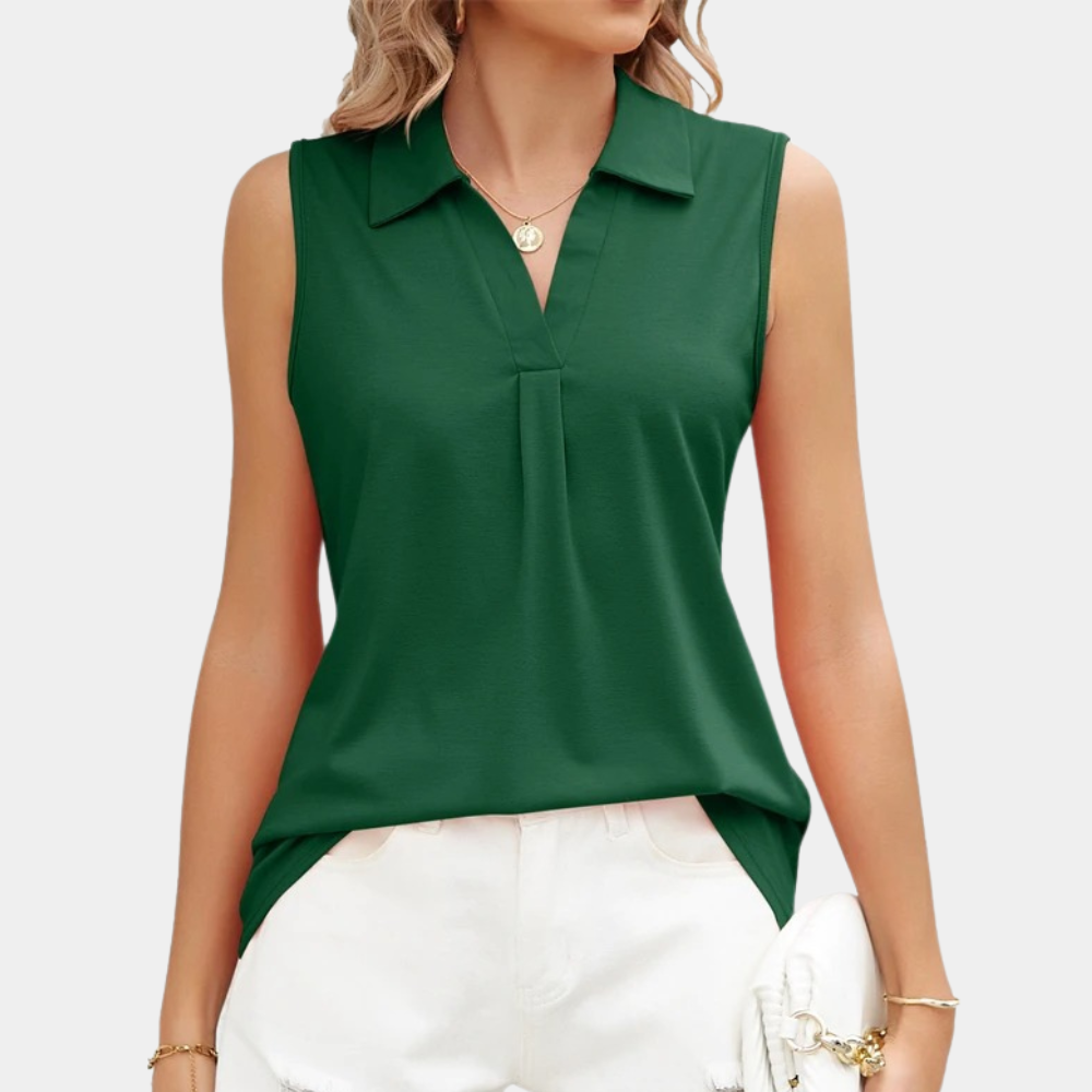 Comfortable Women's Tank Top with Collar