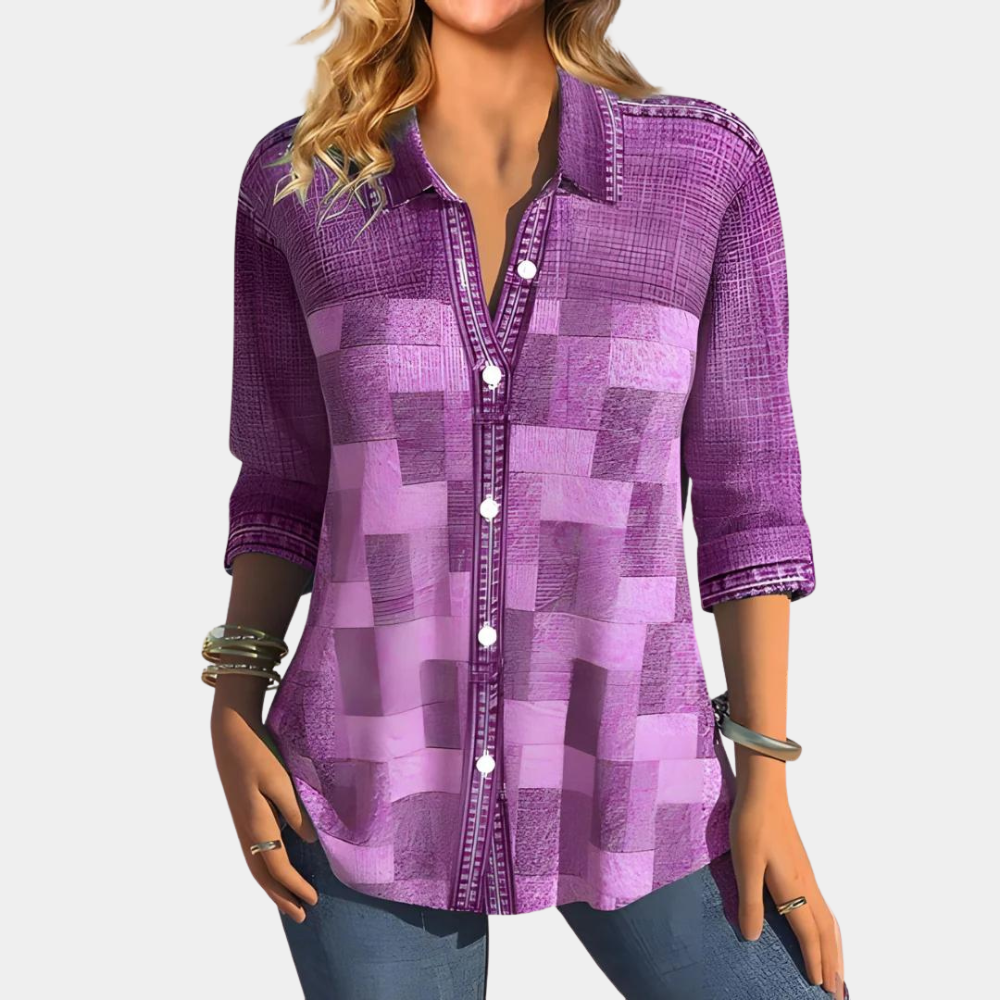 Relaxed Fit Checkered Women's Shirt