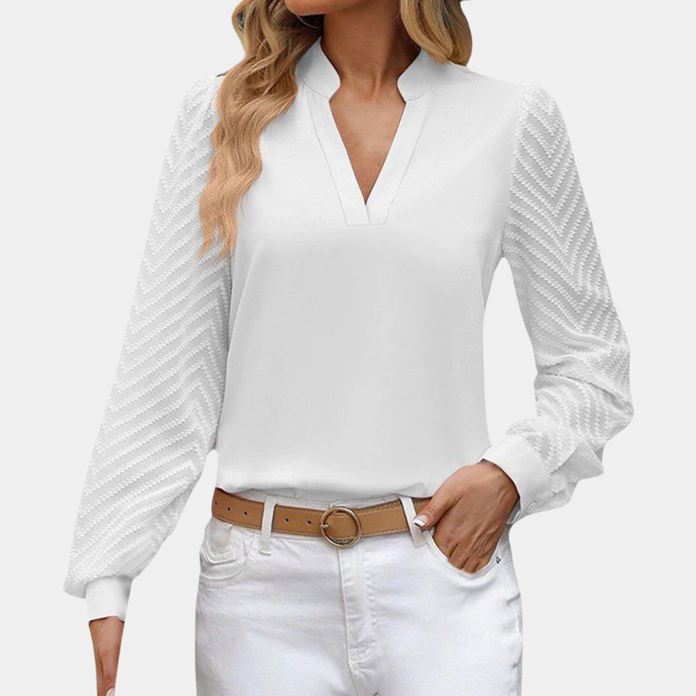 Soft Women's V-Neck Long Sleeve Blouse