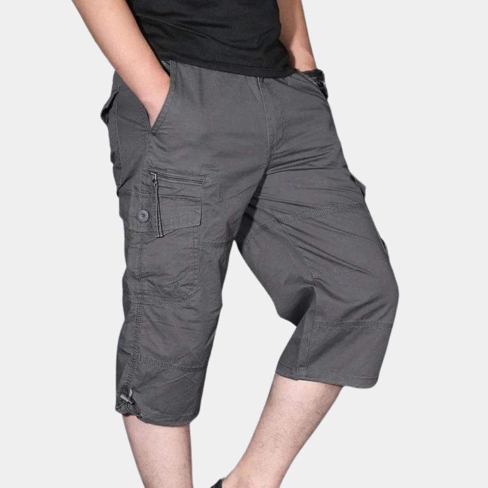 Men's Casual Cargo Pants Relaxed Fit Capri Style - Nocini